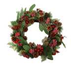 Couronne ronde en plastique rouge cm ø46