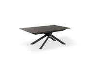 Table extensible avec plateau rouille et pieds noirs 170/270x90x76h cm