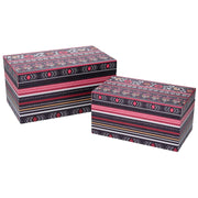 Boîte rectangulaire en similicuir 1-2 fleurs multicolores cm30x18h15