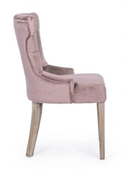 Chaise classique Azelia Wooddrose en velours