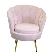 Fauteuil en velours tulipe rose cm73x72h77