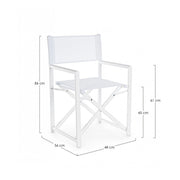 Chaise de réalisateur taylor blanche Bizzotto jardin pliante maison