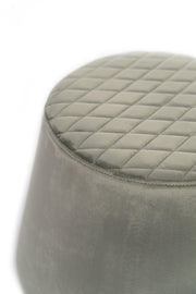 Pouf en velours de métal gris cm 46,5 x 46,5 xh 33