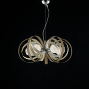 Lustre en fer Tortora blanc cinq lumières Finitions chromées 62x h30 cm