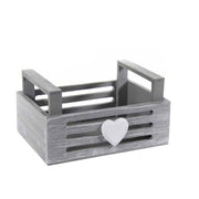Découpage de table de décoration de boîte en bois gris 17 x 12 x 10 h cm cm