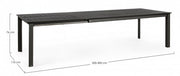 Table de jardin extensible anthracite Konnor 200-300 x 110 cm