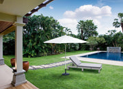 Parapluie avec mât central en aluminium blanc 3x3 m