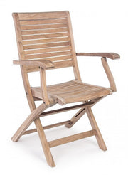 Chaise en bois de style naturel avec accoudoirs