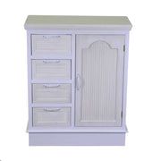 Commode en bois liverpool blanc 1 porte + 4 tiroirs cm66x32h81