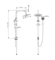 Colonne de douche chromée série Papete avec douche à 3 jets