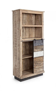 Bibliothèque 1 porte 4 étages bois Tudor 71 x 34 x 163 cm