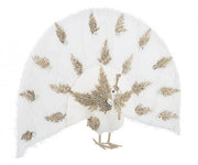 Statue de paon féerique blanc avant H53