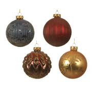 Boule de Noël assortie 4 motifs Ø8cm