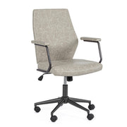 Fauteuil de bureau à dossier bas en éco-cuir gris clair Jamie