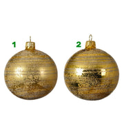 Boule Or Satiné Avec Lignes 8 Cm