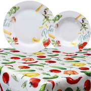 Set de 12 Assiettes et Nappe Multicolore Pasta Line Olimpia