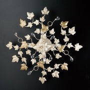 Light de plafond en fer à ivoire léger quatre lumières 60x H22 cm EDERA