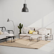 Ensemble de trois tables gigognes OhLady blanc et anthracite avec pieds noirs