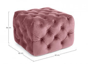 Pouf Evan en velours Blush matelassé