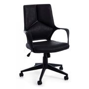 Fauteuil de bureau en tissu Damon avec dossier bas noir