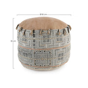 Pouf en coton style ethnique TILAK Desert diamètre 50x h35 cm