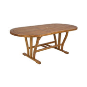 Table d'extérieur extensible ovale en bois d'acacia 150 - 200x90x h74 cm