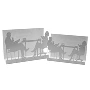 Porte-revues en métal silhouettes 1-2 blanc cm35x12h24
