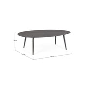 Table basse d'extérieur en aluminium Anthracite RIDLEY 120x75x h36 cm