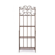 Étagère pliante avec quatre étagères en acier Marron MELANIE 57x28x h164 cm