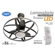 Lustre avec ventilateur LED et télécommande 86 cm
