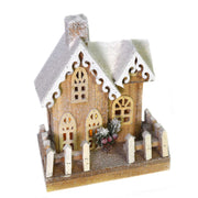 Maison en bois avec led naturel cm22x14h30