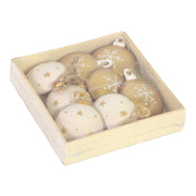 Lot de 8 décorations en métal or blanc cm11x11h2,5