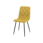 Chaise rembourrée jaune avec coutures en losange L 43 x P 45 x H 91 cm