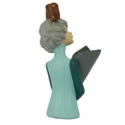 Vase femme fleur bleu résine cm16,5x12h32
