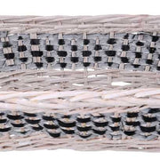 Panier en osier rectangulaire bleu blanc cm53/59x38h13