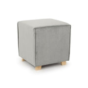 Pouf velours vintage gris clair ADELINE 40x40x h44 cm