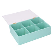 Boîte rectangulaire en bois multicolore 6 compartiments cm24x16h7