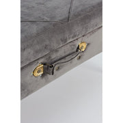 Banc en velours avec rangement POLINA Gris 80x34x h42 cm