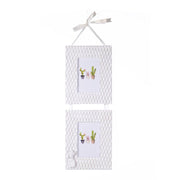 Cadre photo mural cactus blanc bois multiple 2p cm19x58x1