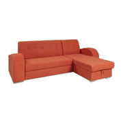 Alyssa canapé d'angle péninsule réversible orange 247x157