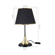 Lampe à poser Aden en métal et abat-jour en tissu noir ASZ1632