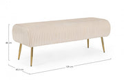 Banc 2 places Selena Crema en velours cm 129