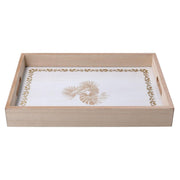 Plateau rectangulaire en bois blanc cm35x25h4,5