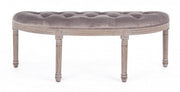 Banc en velours gris tourterelle Tilde de style classique
