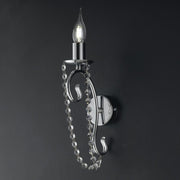 Applique en fer chromé une lumière avec strass 16x h32 cm