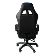 Cheale Gaming en Frop de Office Reflinable avec Blue et Black Puggest 64X53X H123 / 133 CM