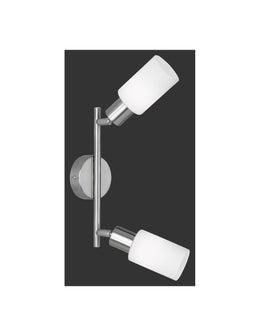 Plafonnier Nickel 2 Spot Abat-Jour Ajustable en Verre Mars Trio Lighting