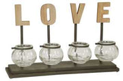 Plaque d'amour avec bocaux en verre ea-6441 cm. 47 x 16,5 h 29,5
