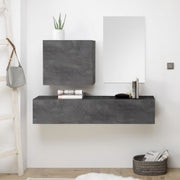 Meubles d'entrée avec finition d'oxyde de miroir L. 138 P. 42 cm Effez