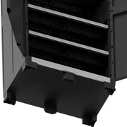 Armoire haute en plastique 4 étagères renforcées 88x45x181H cm. Garage XL noir